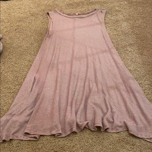 billabong stripe swing dress size small pink/white